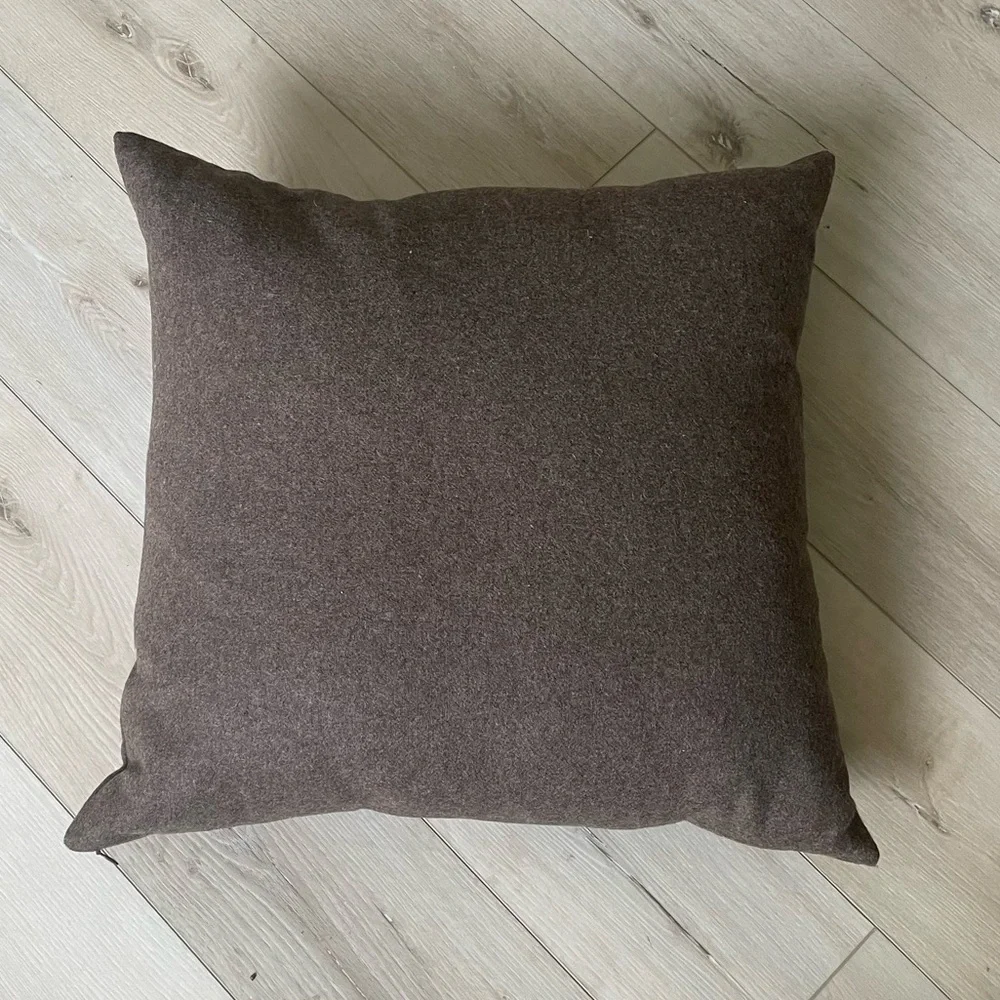 Brown Wool Square Accent Throw Pillow